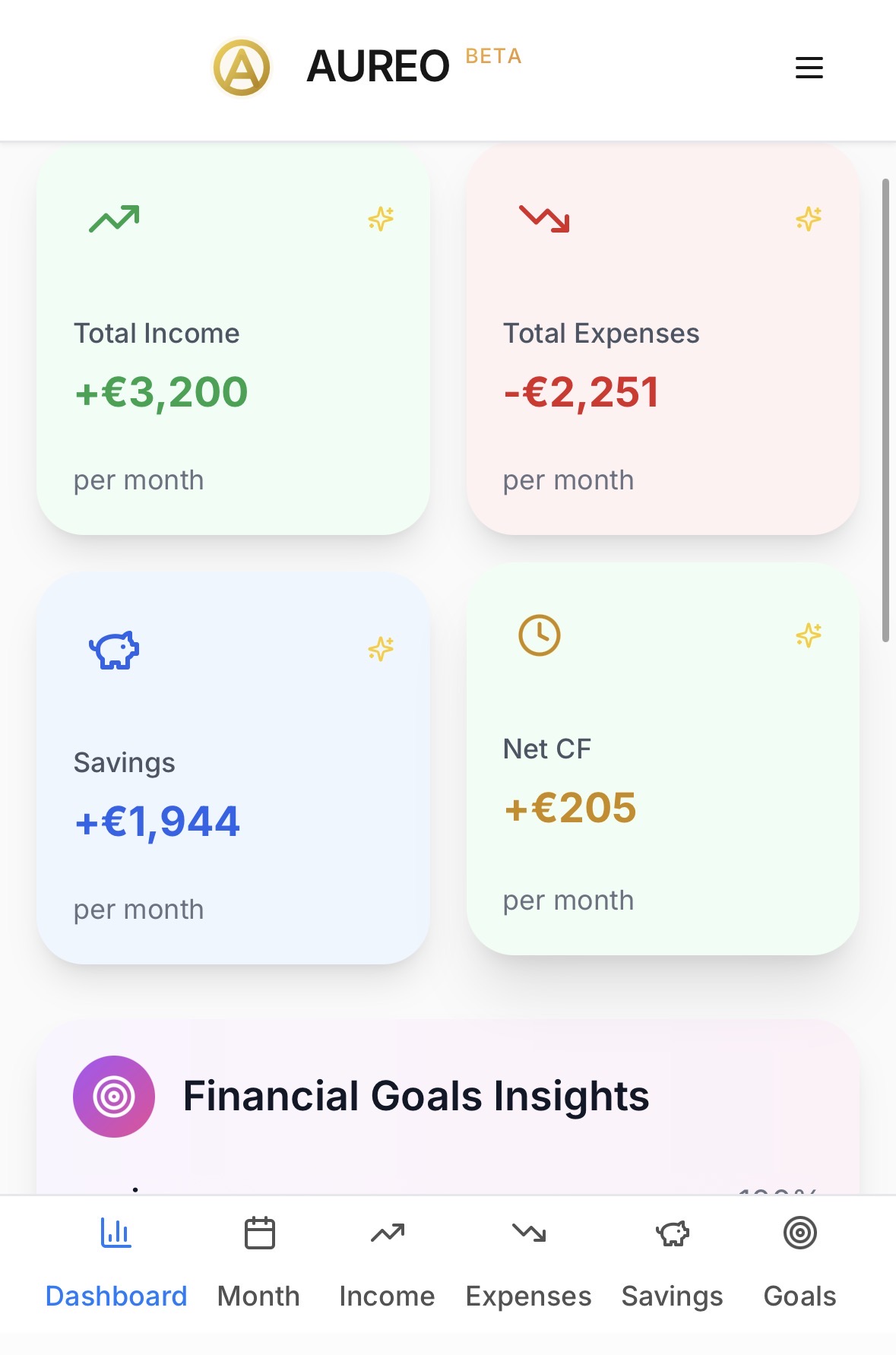Aureo fintech app product showcase - mobile app development by Nexa Solutions